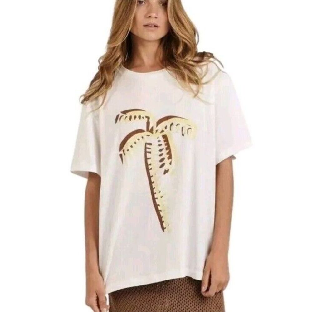 Charlie Holiday Palm Boyfriend Tee Size XS US 2 Oversized NWT MSRP $54